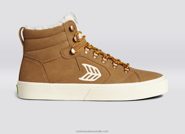 T8NFN193 Men Camel Suede Cariuma