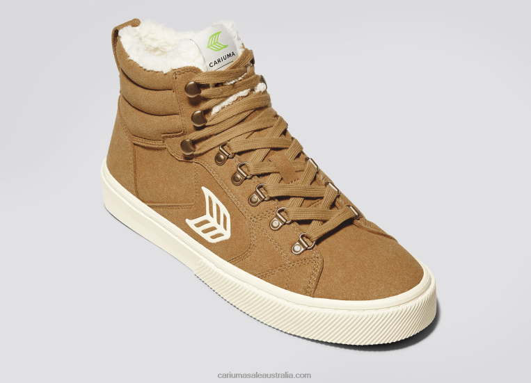 T8NFN193 Men Camel Suede Cariuma