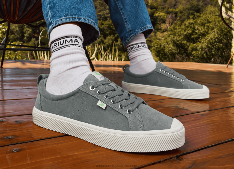 T8NFN32 Men Charcoal Grey Suede Cariuma