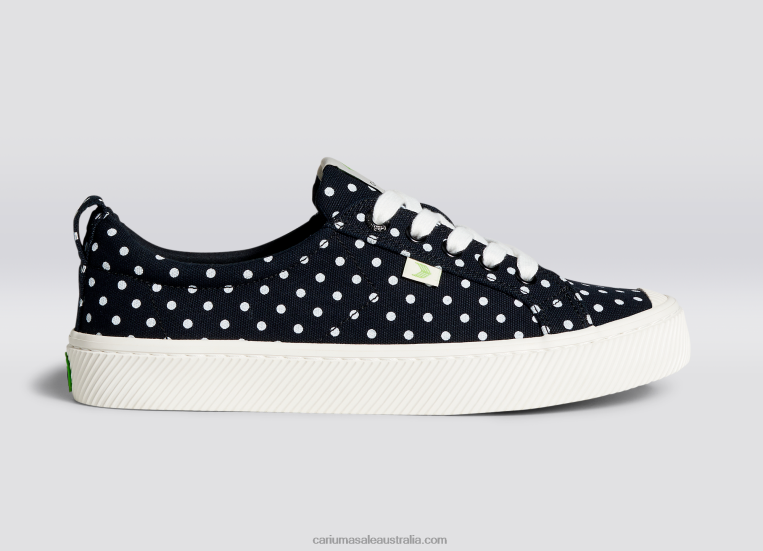 T8NFN50 Men Black Polka Dots Canvas Cariuma