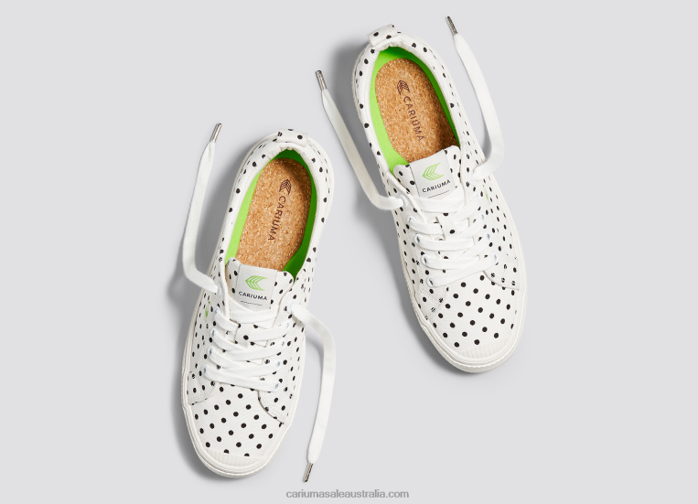 T8NFN51 Men White Polka Dots Canvas Cariuma