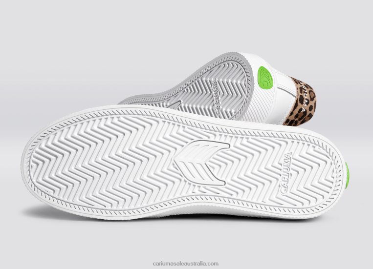 T8NFN100 Men White LWG Leather/Leopard Cariuma