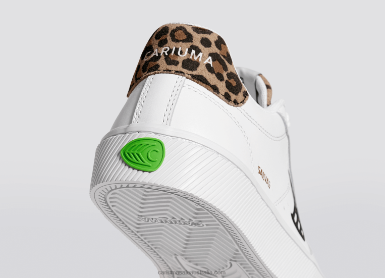 T8NFN100 Men White LWG Leather/Leopard Cariuma