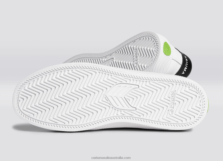 T8NFN101 Men White LWG Leather/Green Cariuma