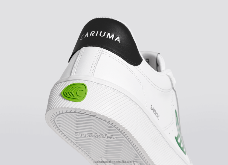 T8NFN101 Men White LWG Leather/Green Cariuma