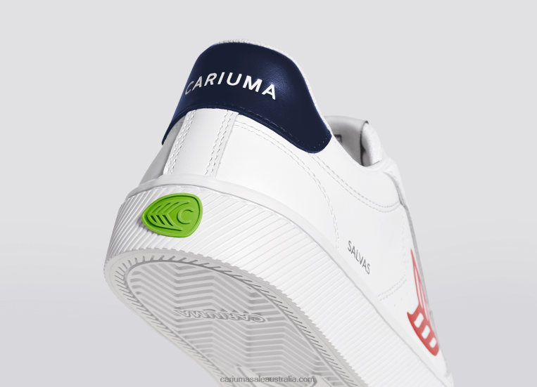 T8NFN102 Men White LWG Leather/Red Cariuma