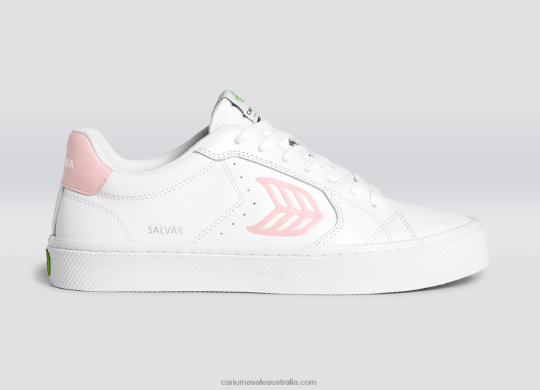 T8NFN103 Men White LWG Leather/Rose Cariuma