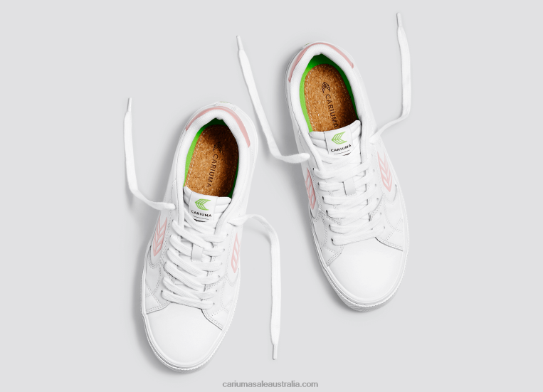 T8NFN103 Men White LWG Leather/Rose Cariuma