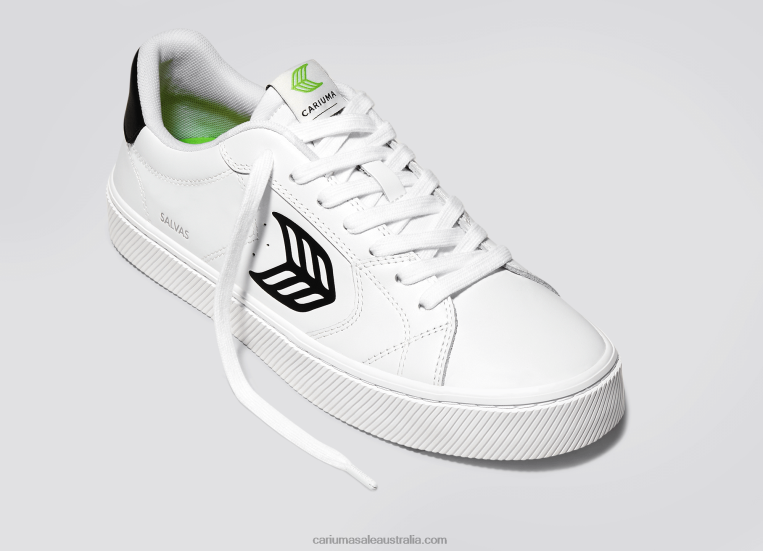 T8NFN97 Men White LWG Leather/Black Cariuma