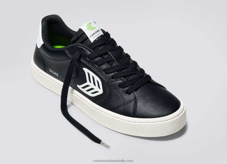 T8NFN98 Men Black LWG Leather/Off-White Cariuma