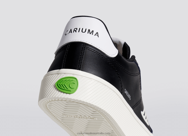 T8NFN98 Men Black LWG Leather/Off-White Cariuma