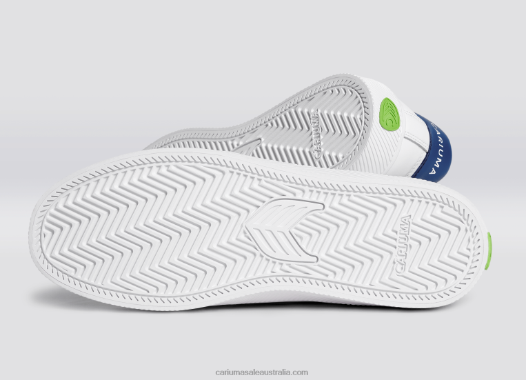 T8NFN99 Men White LWG Leather/Blue Cariuma
