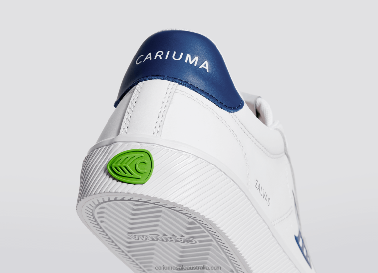 T8NFN99 Men White LWG Leather/Blue Cariuma