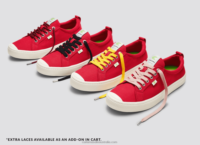 T8NFN224 Women Red Canvas Cariuma