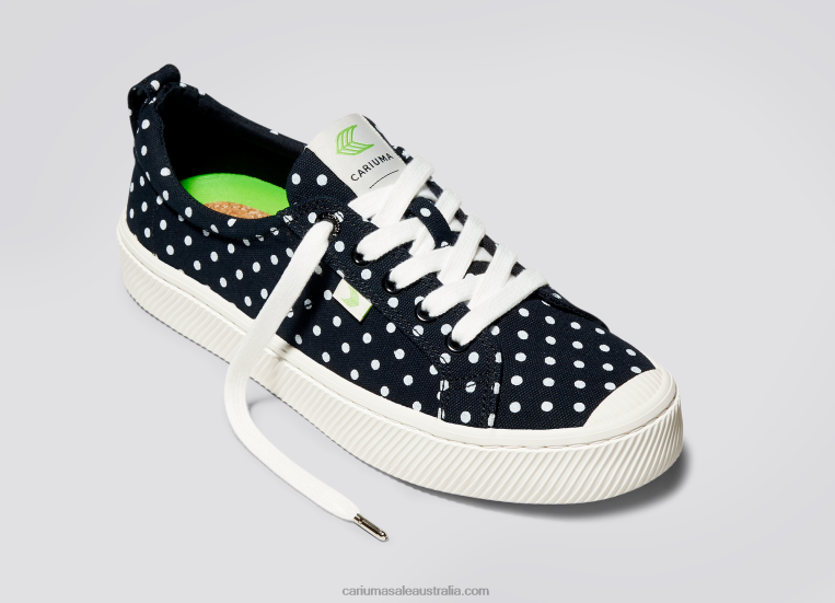 T8NFN225 Women Black Polka Dots Canvas Cariuma