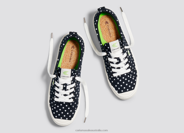 T8NFN225 Women Black Polka Dots Canvas Cariuma