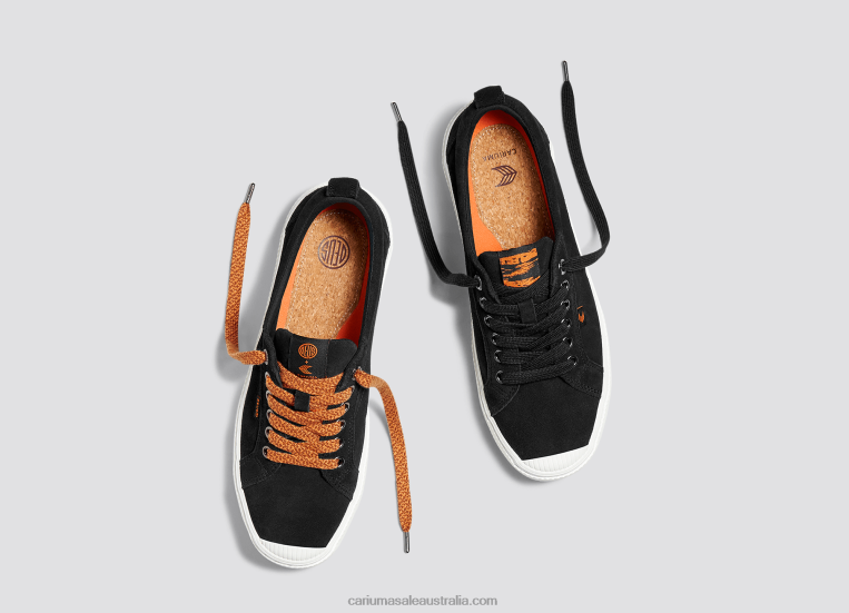T8NFN243 Women Deus Ex Machina Black Suede Cariuma