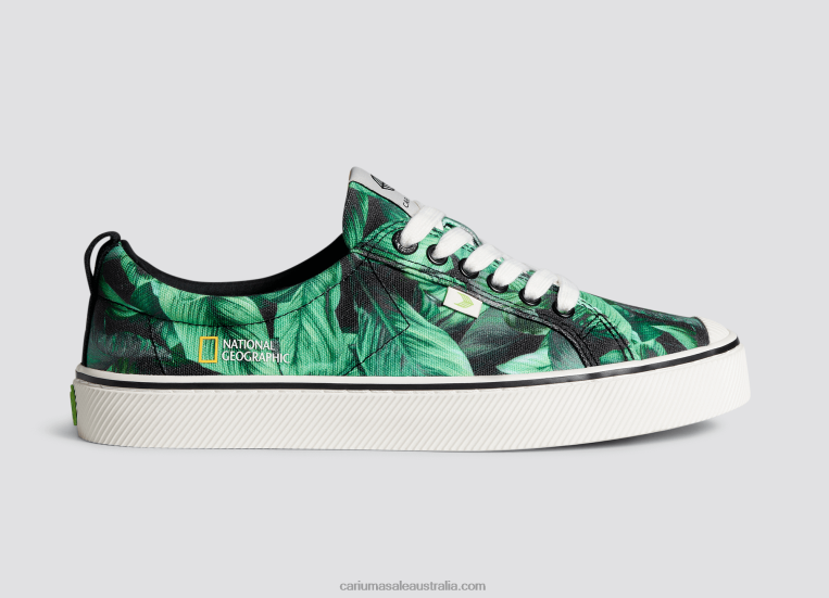 T8NFN245 Women National Geographic Peace Lily Green Canvas Cariuma