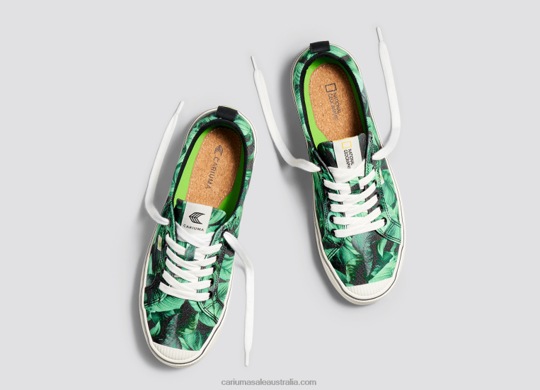 T8NFN245 Women National Geographic Peace Lily Green Canvas Cariuma