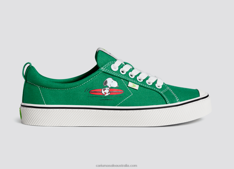 T8NFN301 Women Peanuts Surf Green Canvas Cariuma