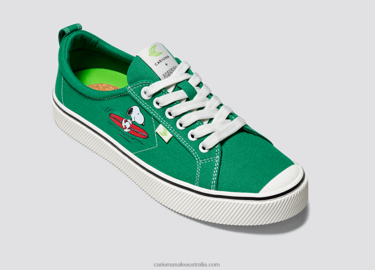 T8NFN301 Women Peanuts Surf Green Canvas Cariuma